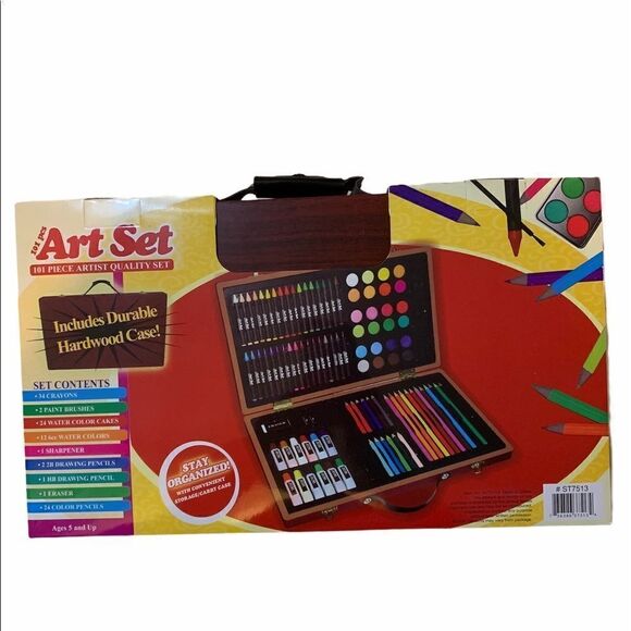 Style Asia 101 Piece Art Set With Hardwood Case - Picture 1 of 4